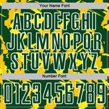 Custom Green White-Yellow Geometric Camo Fragment Sports Sublimation Soccer Uniform Jersey