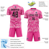 Custom Pink Black-Light Pink Colombia Butterfly Wings Pattern Sublimation Soccer Uniform Jersey