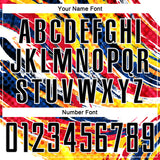 Custom Graffiti Pattern Black Yellow Blue-Red Colombia Brush Stroke Halftone Dot Pattern Sublimation Soccer Uniform Jersey