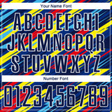 Custom Royal Navy Yellow Blue-Red Colombia Diagonal Stripes Sublimation Soccer Uniform Jersey