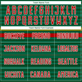 Custom Green Red Yellow-White Colombia Horizontal Stripes Geometric Aztec Tribal Pattern Sublimation Soccer Uniform Jersey