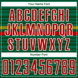 Custom Green Red Yellow-White Colombia Horizontal Stripes Geometric Aztec Tribal Pattern Sublimation Soccer Uniform Jersey