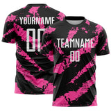 Custom Black White-Pink Colombia Brush Stroke Sublimation Soccer Uniform Jersey