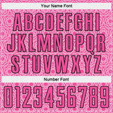 Custom Light Pink Pink-Black Colombia Geometric Interlocking Pattern Sublimation Soccer Uniform Jersey