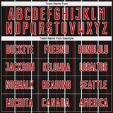 Custom Black Red-White France Vertical Pinstripe Sublimation Soccer Uniform Jersey