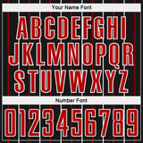 Custom Black Red-White France Vertical Pinstripe Sublimation Soccer Uniform Jersey