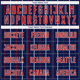 Custom Navy Red-White France Vertical Pinstripe Sublimation Soccer Uniform Jersey