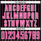 Custom Black Pink-White France Vertical Pinstripe Sublimation Soccer Uniform Jersey