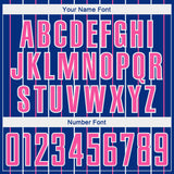 Custom Royal Pink-White France Vertical Pinstripe Sublimation Soccer Uniform Jersey