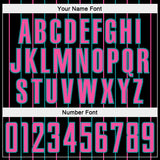 Custom Black Pink-Teal France Vertical Pinstripe Sublimation Soccer Uniform Jersey