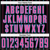 Custom Black Pink-Sky Blue France Vertical Pinstripe Sublimation Soccer Uniform Jersey