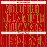 Custom Red Old Gold-White France Vertical Pinstripe Sublimation Soccer Uniform Jersey