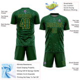 Custom Green Old Gold-Kelly Green France Speckle Sublimation Soccer Uniform Jersey