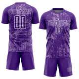 Custom Purple Light Purple-White France Speckle Sublimation Soccer Uniform Jersey