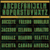 Custom Black Kelly Green-Old Gold Curve Lines Sublimation Soccer Uniform Jersey
