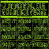 Custom Black-Neon Green Curve Lines Sublimation Soccer Uniform Jersey