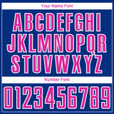 Custom Royal Deep Pink-White Curve Lines Sublimation Soccer Uniform Jersey