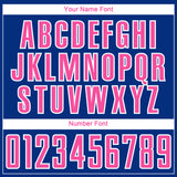 Custom Royal Pink-White Curve Lines Sublimation Soccer Uniform Jersey