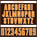 Custom Brown Bay Orange-White Curve Lines Sublimation Soccer Uniform Jersey