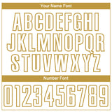 Custom White-Old Gold Curve Lines Sublimation Soccer Uniform Jersey
