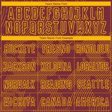Custom Burgundy-Gold Curve Lines Sublimation Soccer Uniform Jersey