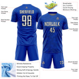 Custom Thunder Blue White-Black Curve Lines Sublimation Soccer Uniform Jersey