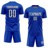 Custom Thunder Blue White-Navy Curve Lines Sublimation Soccer Uniform Jersey