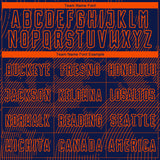 Custom Navy-Orange Curve Lines Sublimation Soccer Uniform Jersey