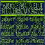 Custom Navy-Neon Green Curve Lines Sublimation Soccer Uniform Jersey