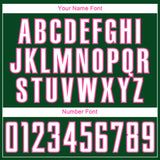 Custom Green White-Pink Curve Lines Sublimation Soccer Uniform Jersey