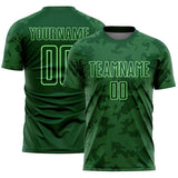 Custom Green-Pea Green Curve Lines Sublimation Soccer Uniform Jersey