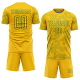 Custom Yellow-Kelly Green Curve Lines Sublimation Soccer Uniform Jersey