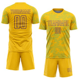Custom Yellow Lakes Blue-Purple Curve Lines Sublimation Soccer Uniform Jersey