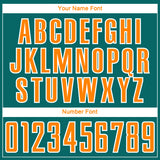 Custom Teal Bay Orange-White Curve Lines Sublimation Soccer Uniform Jersey