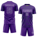 Custom Purple Grass Green-White Curve Lines Sublimation Soccer Uniform Jersey