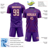 Custom Purple White-Red Curve Lines Sublimation Soccer Uniform Jersey