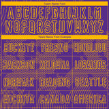 Custom Purple-Gold Curve Lines Sublimation Soccer Uniform Jersey
