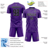 Custom Purple Black-Gray Curve Lines Sublimation Soccer Uniform Jersey