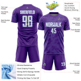 Custom Purple White-Light Blue Curve Lines Sublimation Soccer Uniform Jersey