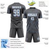 Custom Steel Gray White-Light Blue Curve Lines Sublimation Soccer Uniform Jersey