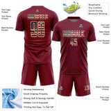 Custom Crimson Vintage USA Flag Navy-Cream Curve Lines Sublimation Soccer Uniform Jersey