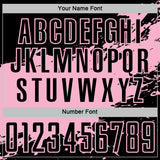 Custom Light Pink-Black Splash Color Block Sublimation Soccer Uniform Jersey
