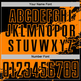 Custom Bay Orange-Black Splash Color Block Sublimation Soccer Uniform Jersey