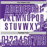 Custom White-Purple Splash Color Block Sublimation Soccer Uniform Jersey