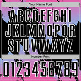 Custom Pink Black Light Blue-White Gradient Splash Sublimation Soccer Uniform Jersey