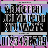 Custom Pink Black Sky Blue-White Gradient Splash Sublimation Soccer Uniform Jersey
