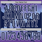Custom Purple Navy Light Blue-White Gradient Splash Sublimation Soccer Uniform Jersey