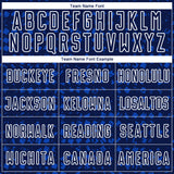 Custom Navy Thunder Blue-White Digital Geometric Fragment Speckles Sublimation Soccer Uniform Jersey