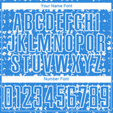 Custom Powder Blue White Digital Geometric Fragment Speckles Sublimation Soccer Uniform Jersey