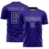 Custom Dark Purple White-Purple Digital Geometric Fragment Speckles Sublimation Soccer Uniform Jersey